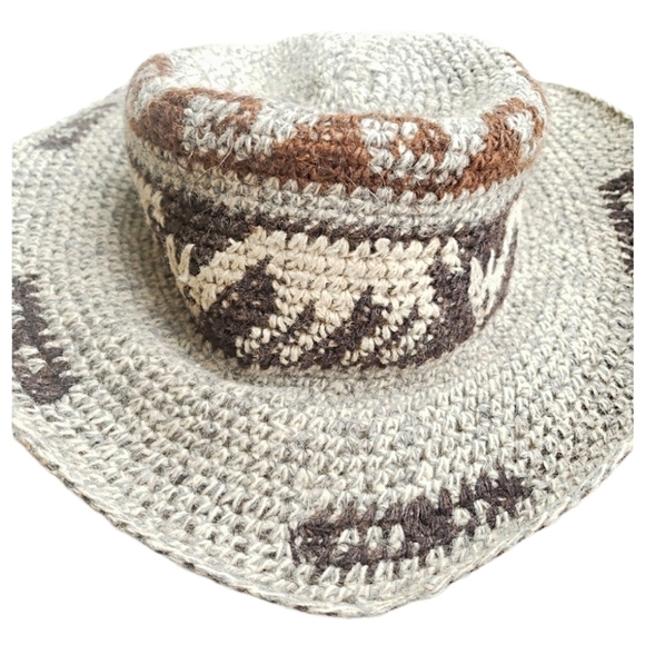 Vintage Hand Woven Peruvian Alpaca Wool Hippie Hat - Picture 9 of 16